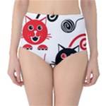 Cat Little Ball Animal Classic High-Waist Bikini Bottoms
