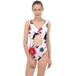 Cat Little Ball Animal Center Cut Out Swimsuit