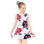 Cat Little Ball Animal Kids  Skater Dress Swimsuit