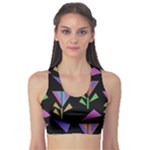 Abstract Pattern Flora Flower Fitness Sports Bra