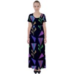 Abstract Pattern Flora Flower High Waist Short Sleeve Maxi Dress