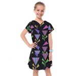 Abstract Pattern Flora Flower Kids  Drop Waist Dress