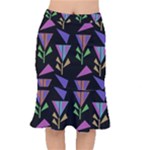 Abstract Pattern Flora Flower Short Mermaid Skirt