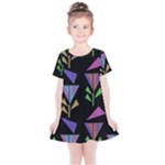 Abstract Pattern Flora Flower Kids  Simple Cotton Dress