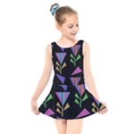 Abstract Pattern Flora Flower Kids  Skater Dress Swimsuit