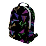 Abstract Pattern Flora Flower Flap Pocket Backpack (Large)