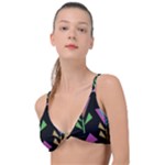 Abstract Pattern Flora Flower Knot Up Bikini Top