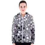 Abstract Nature Black White Women s Zipper Hoodie