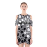 Abstract Nature Black White Shoulder Cutout One Piece Dress