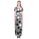 Abstract Nature Black White Short Sleeve Maxi Dress