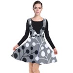 Abstract Nature Black White Plunge Pinafore Dress