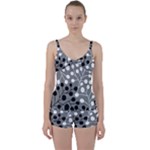 Abstract Nature Black White Tie Front Two Piece Tankini