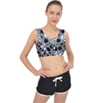 Abstract Nature Black White V-Back Sports Bra