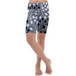 Abstract Nature Black White Kids  Lightweight Velour Cropped Yoga Leggings