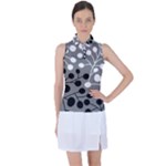 Abstract Nature Black White Women s Sleeveless Polo T-Shirt