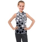 Abstract Nature Black White Kids  Sleeveless Polo T-Shirt