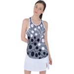 Abstract Nature Black White Racer Back Mesh Tank Top
