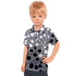 Abstract Nature Black White Kids  Polo T-Shirt