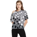 Abstract Nature Black White One Shoulder Cut Out T-Shirt