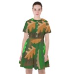 Leaves Foliage Pattern Oak Autumn Sailor Dress