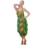 Leaves Foliage Pattern Oak Autumn Layered Bottom Dress