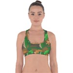 Leaves Foliage Pattern Oak Autumn Cross Back Hipster Bikini Top 