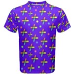 Abstract Background Cross Hashtag Men s Cotton T-Shirt