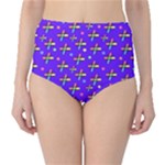 Abstract Background Cross Hashtag Classic High-Waist Bikini Bottoms