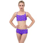 Abstract Background Cross Hashtag Layered Top Bikini Set
