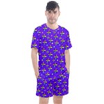 Abstract Background Cross Hashtag Men s Mesh T-Shirt and Shorts Set