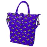Abstract Background Cross Hashtag Buckle Top Tote Bag
