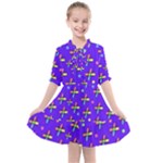 Abstract Background Cross Hashtag Kids  All Frills Chiffon Dress