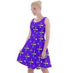 Abstract Background Cross Hashtag Knee Length Skater Dress