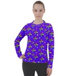 Abstract Background Cross Hashtag Women s Pique Long Sleeve T-Shirt