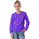 Abstract Background Cross Hashtag Kids  Long Sleeve T-Shirt with Frill 