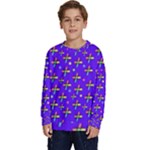 Abstract Background Cross Hashtag Kids  Crewneck Sweatshirt