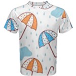 Rain Umbrella Pattern Water Men s Cotton T-Shirt