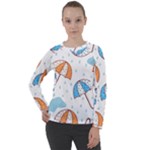 Rain Umbrella Pattern Water Women s Long Sleeve Raglan T-Shirt