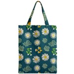 Drawing Flowers Meadow White Zipper Classic Tote Bag