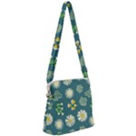 Drawing Flowers Meadow White Zipper Messenger Bag