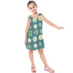 Drawing Flowers Meadow White Kids  Sleeveless Dress