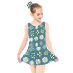 Drawing Flowers Meadow White Kids  Skater Dress Swimsuit