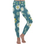 Drawing Flowers Meadow White Kids  Lightweight Velour Classic Yoga Leggings