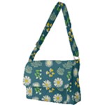 Drawing Flowers Meadow White Full Print Messenger Bag (L)