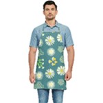 Drawing Flowers Meadow White Kitchen Apron