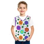 Bloom Plant Flowering Pattern Kids  Basketball Tank Top