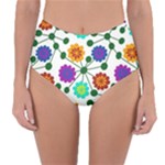 Bloom Plant Flowering Pattern Reversible High-Waist Bikini Bottoms