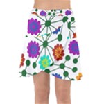 Bloom Plant Flowering Pattern Wrap Front Skirt