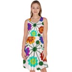 Bloom Plant Flowering Pattern Knee Length Skater Dress With Pockets