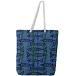 Fish Pike Pond Lake River Animal Full Print Rope Handle Tote (Large)